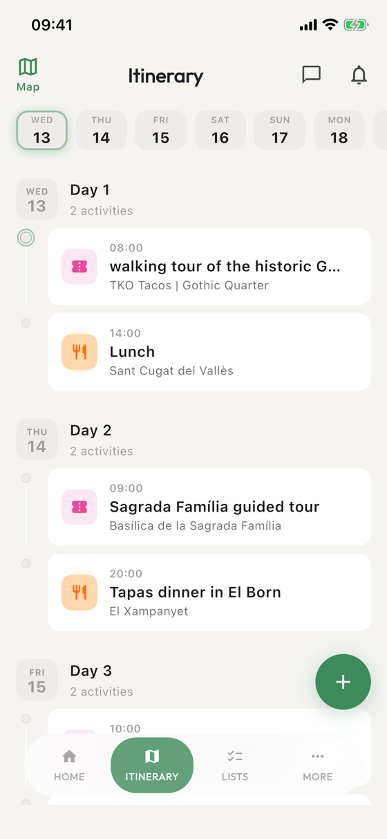 Giterra — itinerary